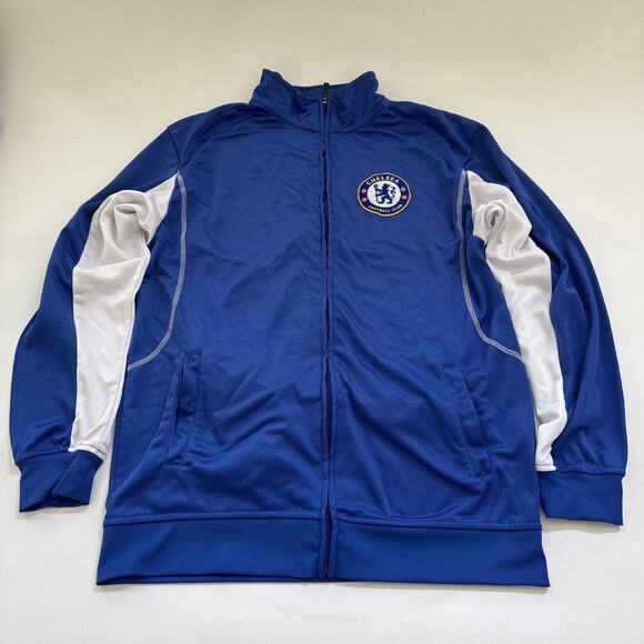 Chelsea Football Club Soccer Warm Up Full Zip Training Jacket Mens XL Blue - Picture 1 of 10